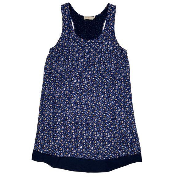 Tory Burch Silk Floral Slip Dress M Navy Blue Sleeveless Mini Scoop Neck Resort - Picture 10 of 10